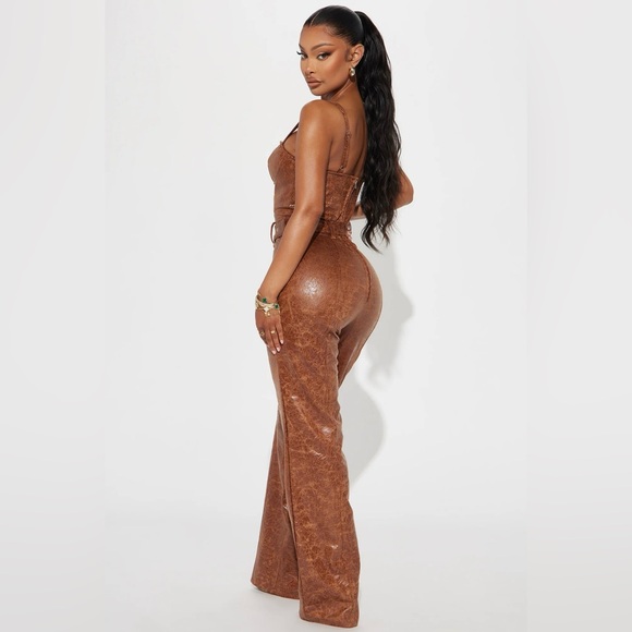 Faux Leather Jumpsuit NWT - Picture 3 of 4